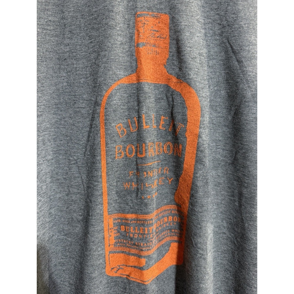 Bulleit Bourbon Frontier Whiskey Double-sided Graphic Gray T-Shirt Size L